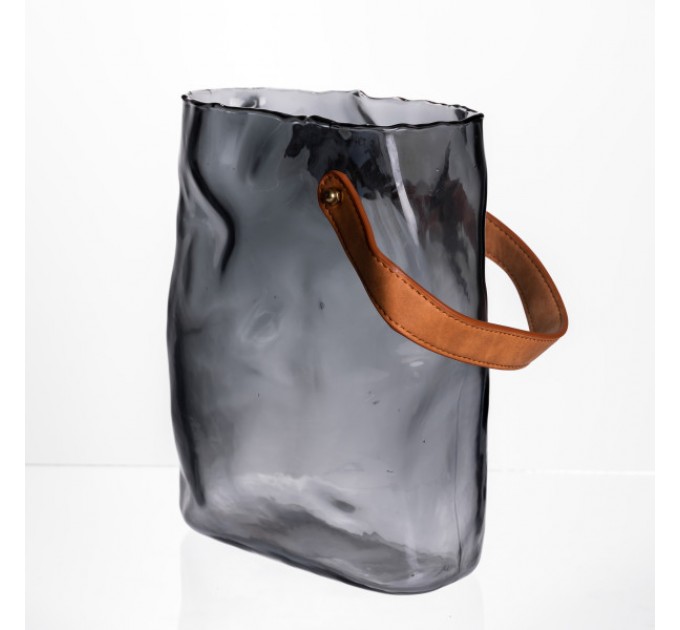 Ваза для квітів та декору Сумочка 2,8 л, димчастий сірий