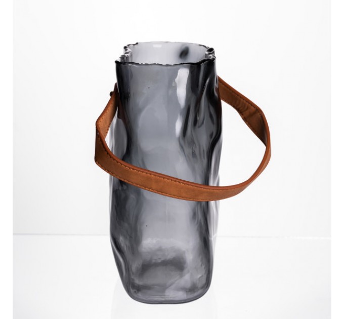 Ваза для квітів та декору Сумочка 2,8 л, димчастий сірий