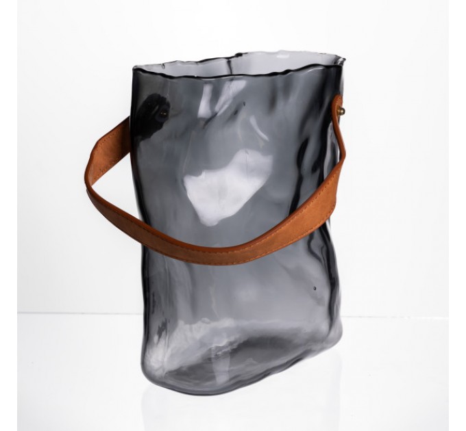 Ваза для квітів та декору Сумочка 2,8 л, димчастий сірий