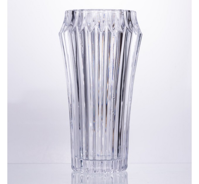 Ваза для квітів із товстого скла 28.5 см декоративна