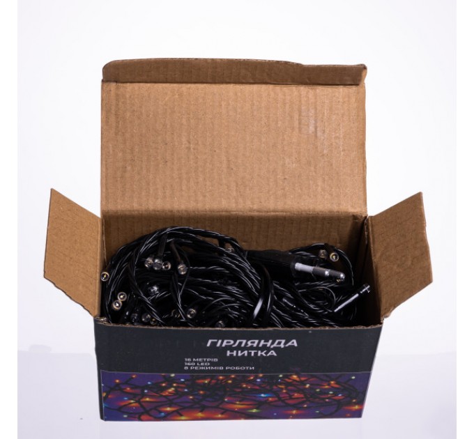 Гирлянда Нить 160 LED 16 м черный, желтый