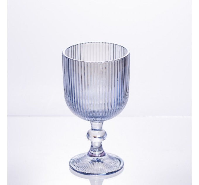 Набор бокалов для вина 6 штук по 300 мл рельефный, синий