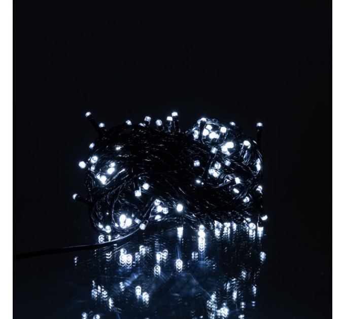 Гірлянда Нитка 160 LED 16 м чорна, білий