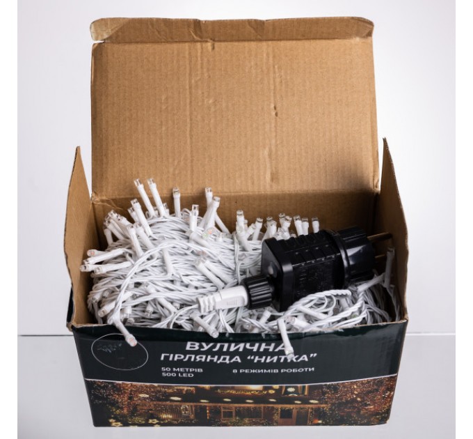 Гірлянда Нитка вулична 500 LED 50 м біла, мультиколор