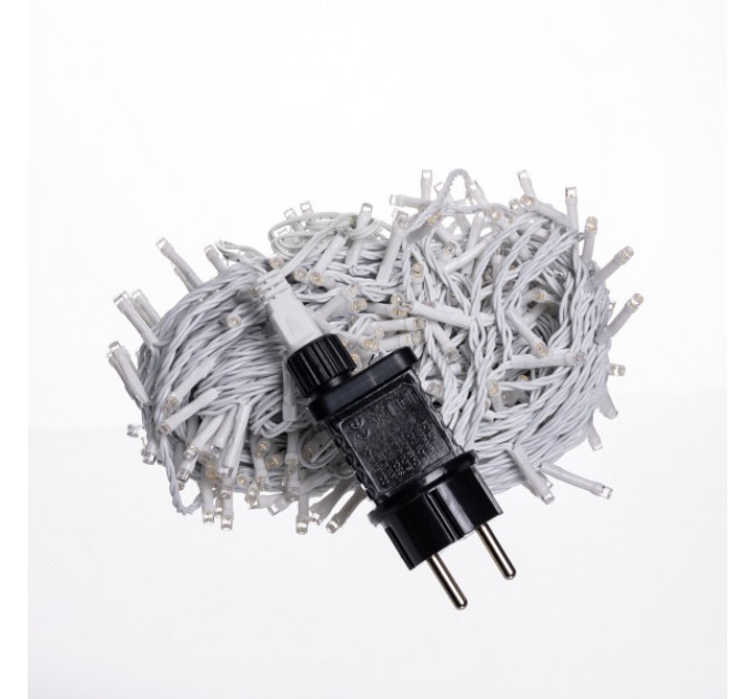 Гірлянда Нитка вулична 300 LED 30 м від мережі біла нитка, жовтий