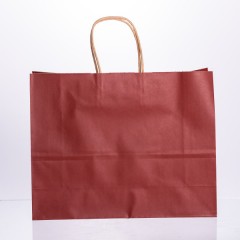 Подарунковий пакет 31*12*25 см крафтовий 12 штук в упаковці, червоний