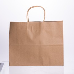 Подарунковий пакет 31*12*25 см крафтовий 12 штук в упаковці, бежевий