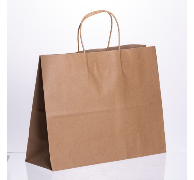 Подарунковий пакет 31*12*25 см крафтовий 12 штук в упаковці, бежевий