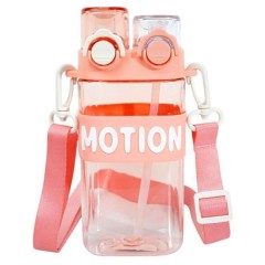 Пляшка для води MOTION 550 мл з подвійним відкриванням, рожевий Пляшка для води MOTION 550 мл з подвійним відкриванням, рожевий