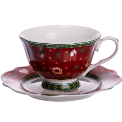 Чашка порцелянова Christmas з блюдцем