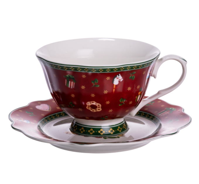 Чашка порцелянова Christmas з блюдцем