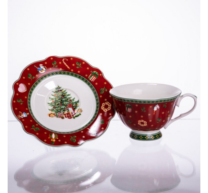 Чашка порцелянова Christmas з блюдцем
