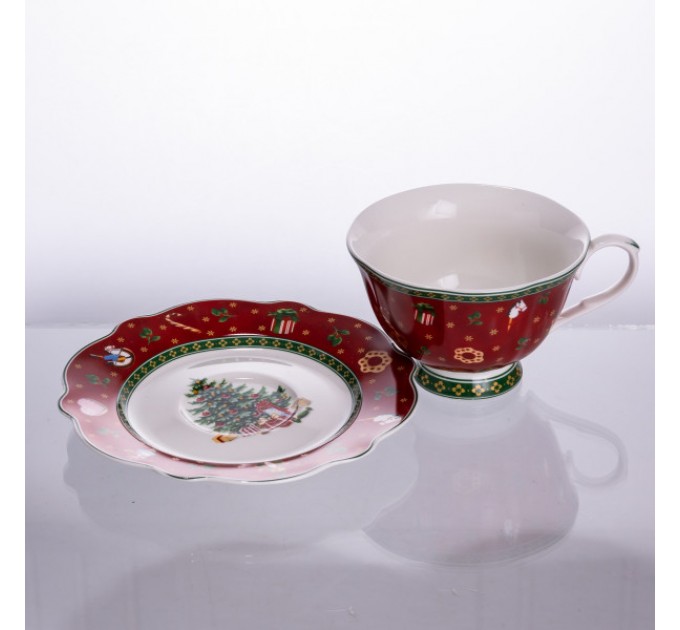 Чашка порцелянова Christmas з блюдцем