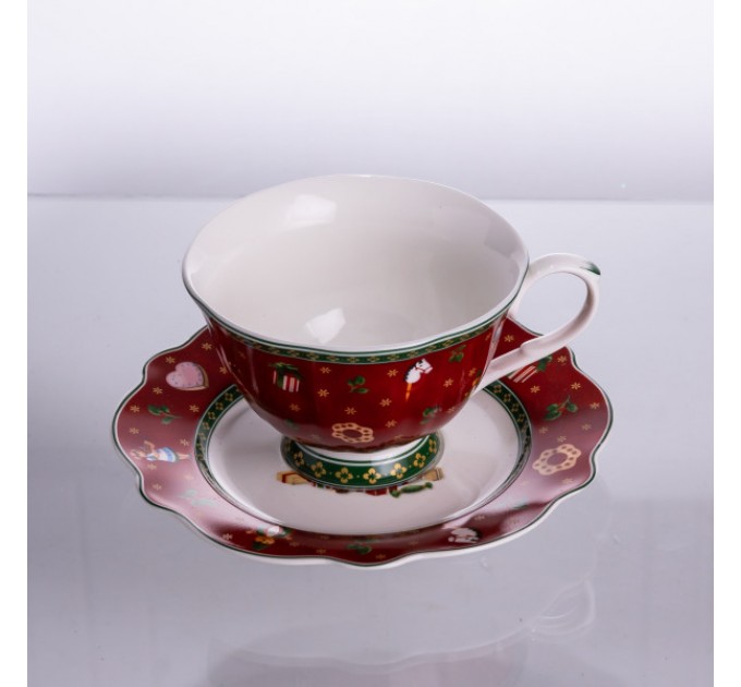 Чашка порцелянова Christmas з блюдцем