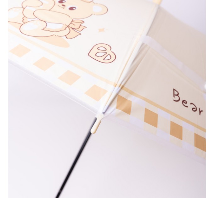 Дитяча парасоля-тростина напівавтомат складна 94 см, бежевий