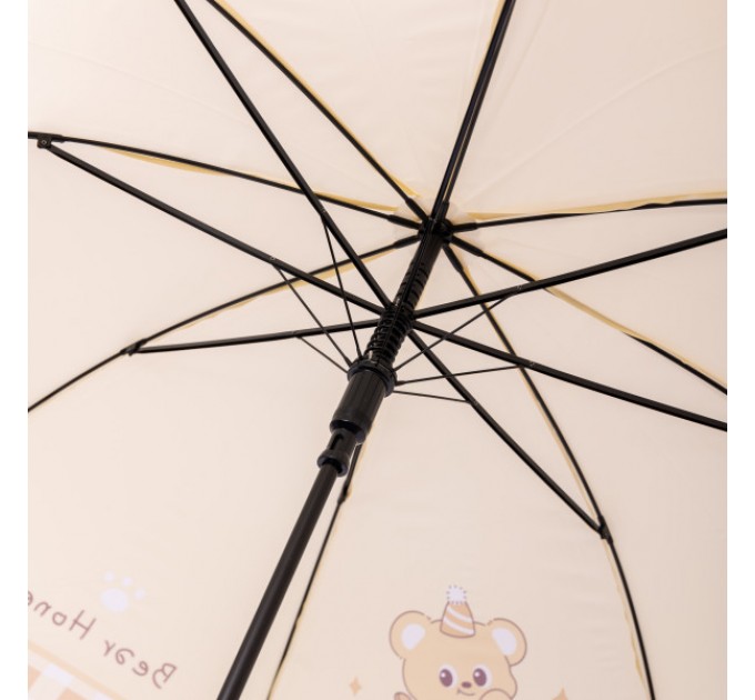 Дитяча парасоля-тростина напівавтомат складна 94 см, бежевий