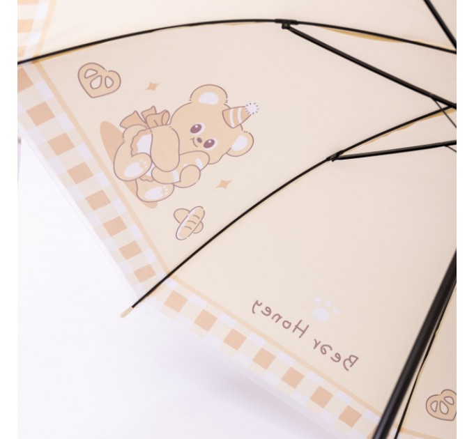 Дитяча парасоля-тростина напівавтомат складна 94 см, бежевий