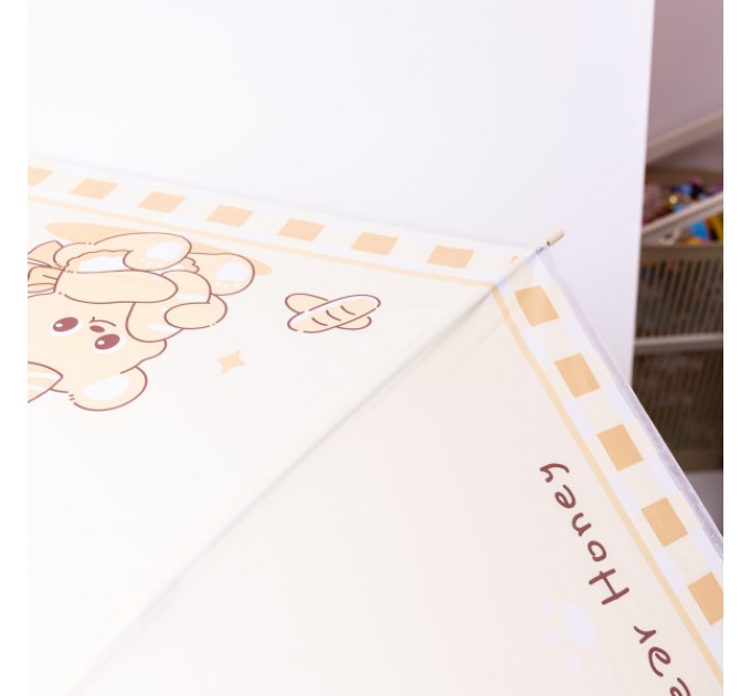 Дитяча парасоля-тростина напівавтомат складна 94 см, бежевий