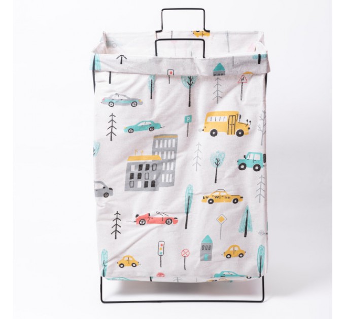 Кошик для білизни текстильний 36*30*55 см з металевим каркасом Кошик для білизни текстильний 36*30*55 см з металевим каркасом