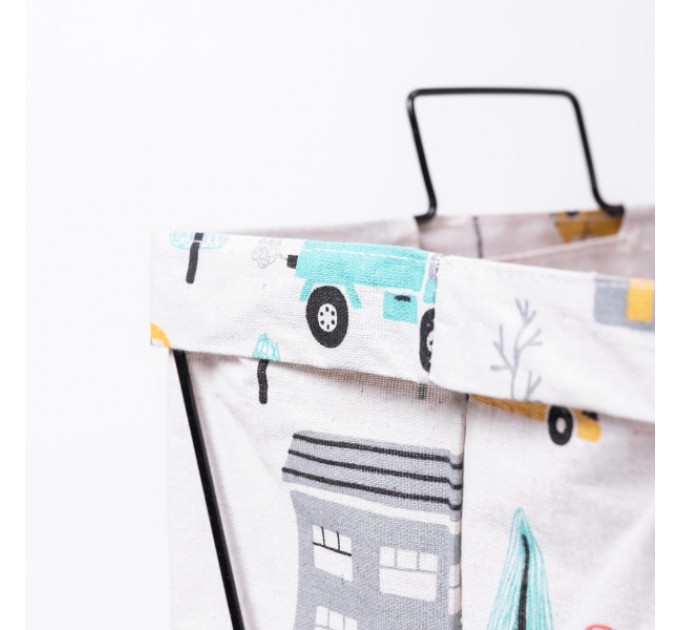 Кошик для білизни текстильний 36*30*55 см з металевим каркасом