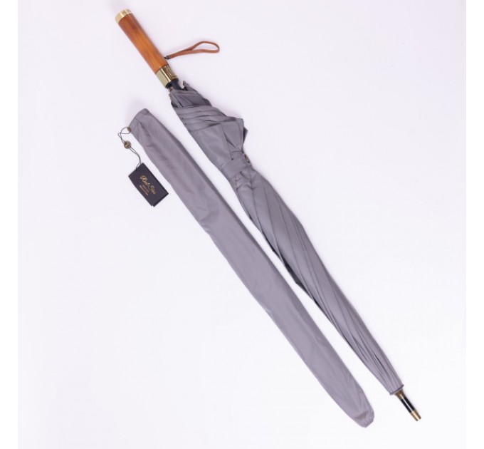Парасоля-тростина складна напівавтомат 124 см, сірий