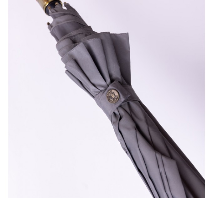 Парасоля-тростина складна напівавтомат 124 см, сірий