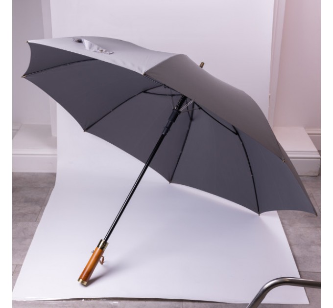 Парасоля-тростина складна напівавтомат 124 см, сірий