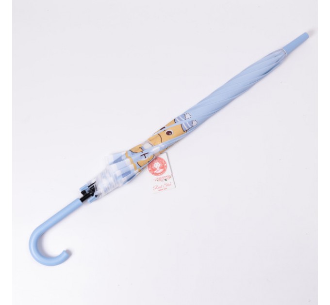 Дитяча парасоля-тростина напівавтомат складна 94 см, блакитний