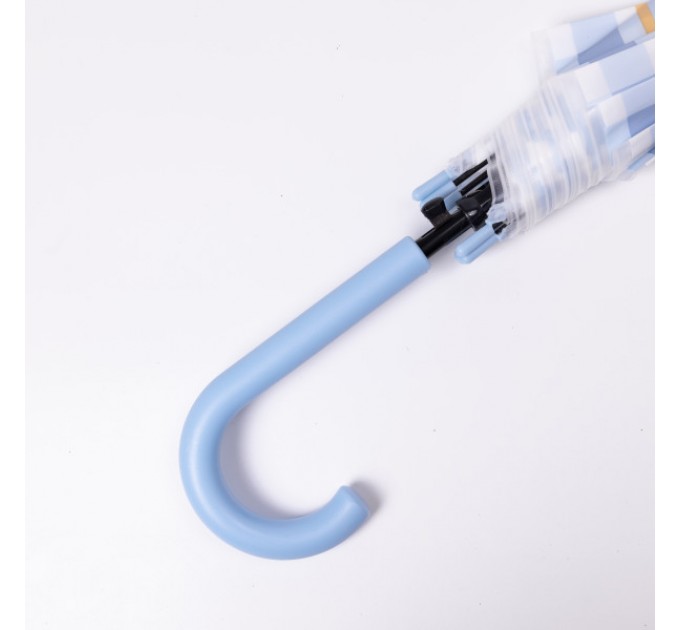 Дитяча парасоля-тростина напівавтомат складна 94 см, блакитний