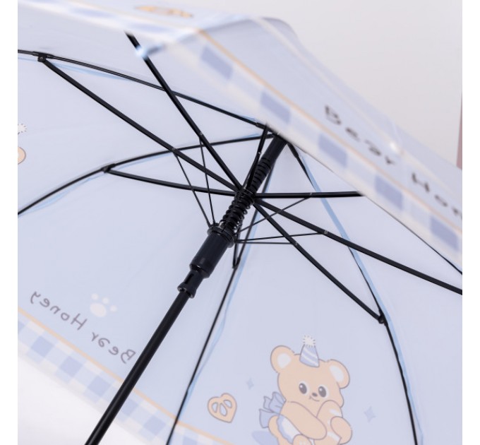 Дитяча парасоля-тростина напівавтомат складна 94 см, блакитний