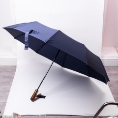 Зонтик автоматический складной 116 см, с деревянной ручкой, синий Зонтик автоматический складной 116 см, с деревянной ручкой, синий