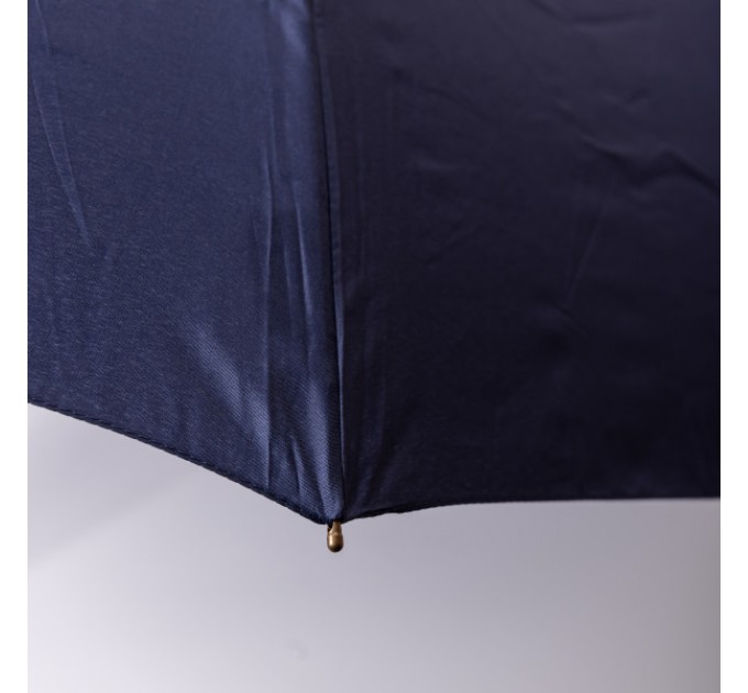 Зонтик автоматический складной 116 см, с деревянной ручкой, синий