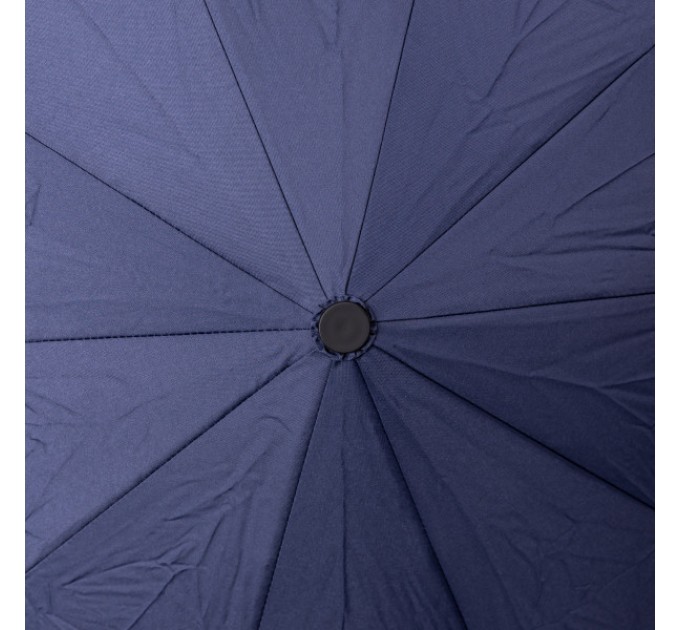 Зонтик автоматический складной 116 см, с деревянной ручкой, синий