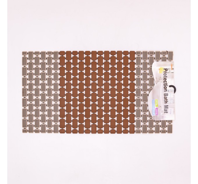 Килимок для душового піддону на присосках 73*40 см, коричневий