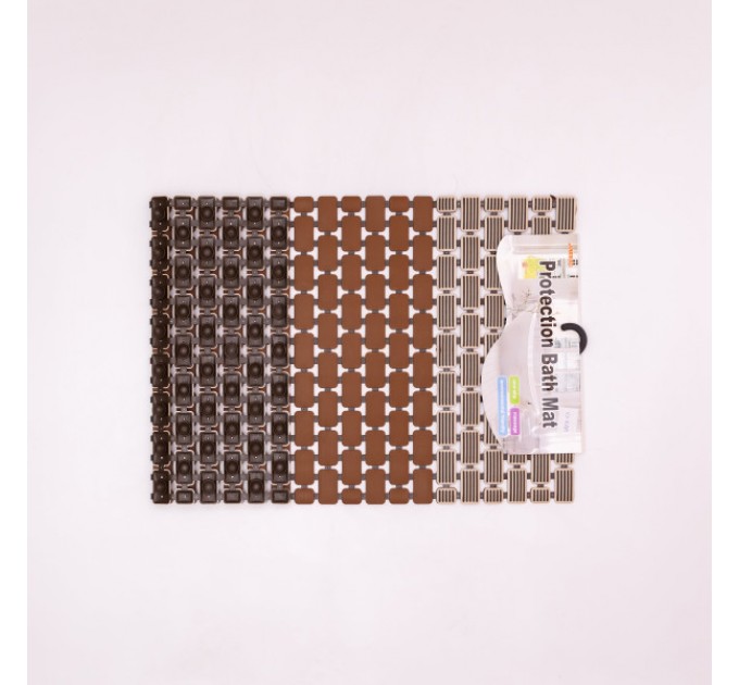 Килимок для душового піддону на присосках 73*40 см, коричневий