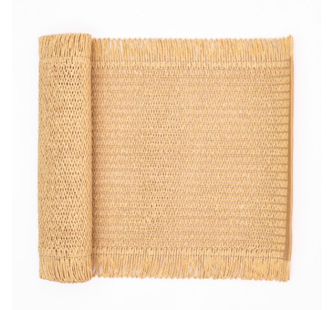 Дорожка раннер для сервировки стола Fringe 120*30 см, бежевый