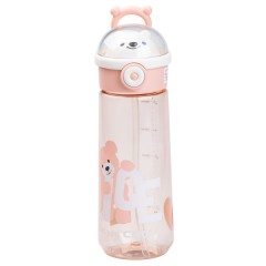 Пляшка для води Nice 620 мл із кришкою фліп топ на защіпці, рожевий