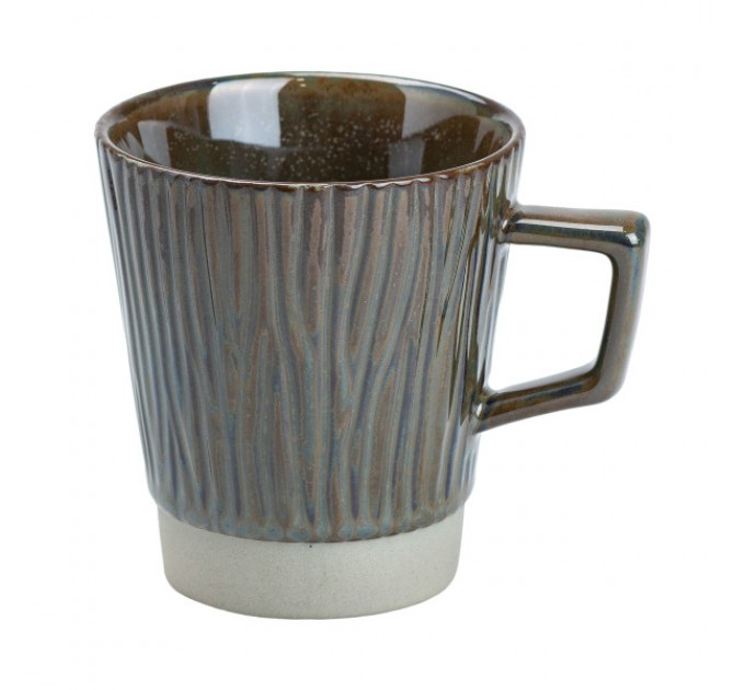 Чашка керамическая в ретро стиле с деревянным узором 300 мл.