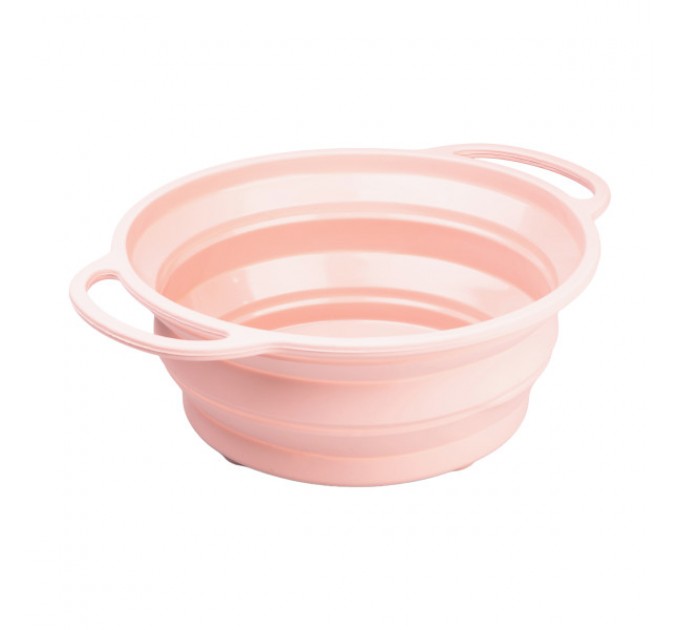 Друшляк силіконовий складаний об'ємом 2.6 літри, рожевий