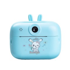 Фотоапарат дитячий з функцією миттєвого друку Зайчик, блакитний