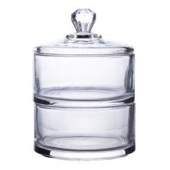 Цукерниця дворівнева з кришкою із товстого скла