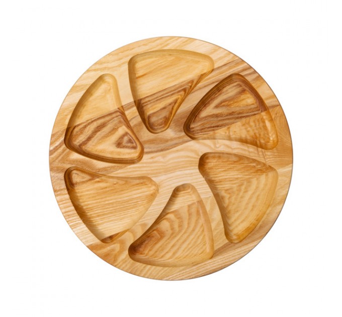 Менажниця дерев'яна 6 секцій 30 см, ясен