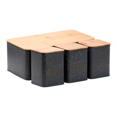 Набір для зберігання продуктів Haus Roland 4 штуки з нержавіючої сталі, сірий