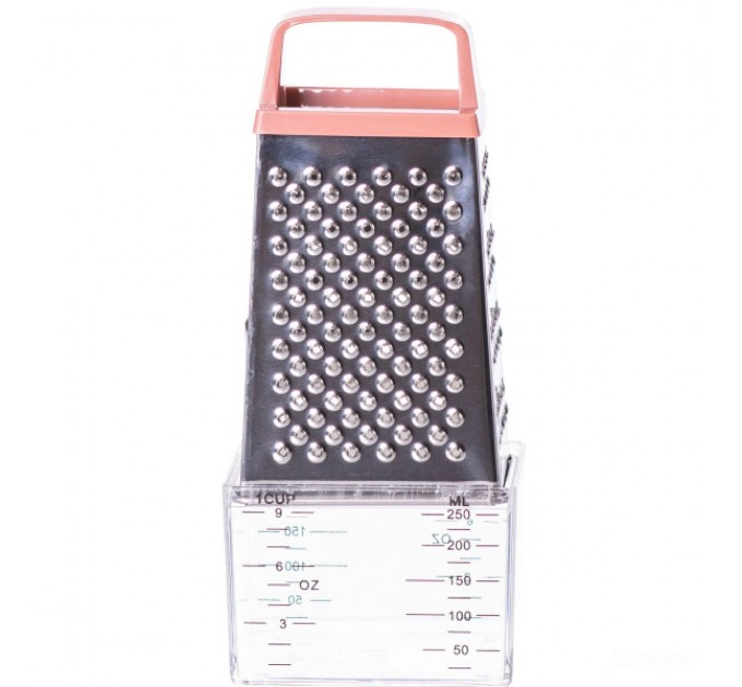 Тертка чотиристороння з пластиковим контейнером 8.5*6*21 см