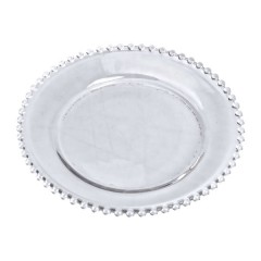 Тарілка десертна скляна Перлини 18,5 см