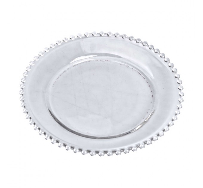 Тарілка десертна скляна Перлини 18,5 см