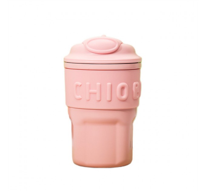 Термочашка Chiobbe 450 мл с трубочкой, розовый