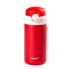 Термос Raiser 280 мл з кришкою фліп топ на кнопці, червоний