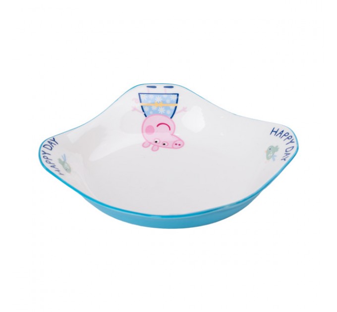 Дитяча тарілка Happy day порцелянова 350 мл, блакитний