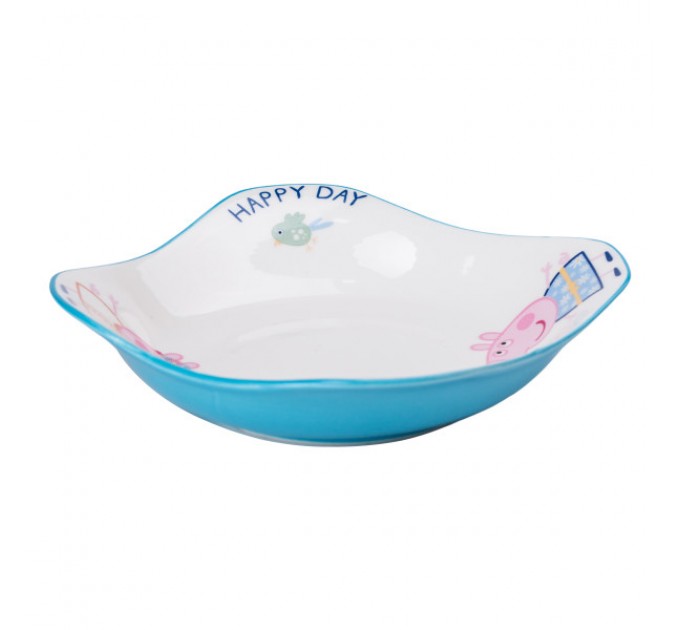 Дитяча тарілка Happy day порцелянова 350 мл, блакитний